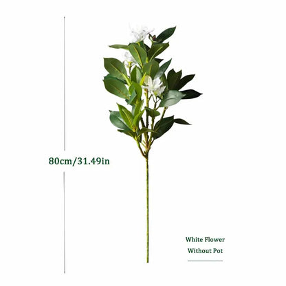 80/120cm Tropical Artificial Ficus Large Banyan Plants Plastic Fiddle Fig Tree Branch Faux Magnolia Tree For Home Garden Decor