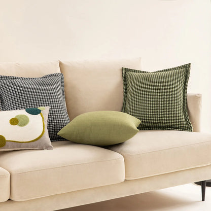 Home Decorative Square Cushion Cover Pillow Cover Yarn-dyed Hounds tooth Decorative For Sofa Bed 45x45cm Orange Green Blue Black