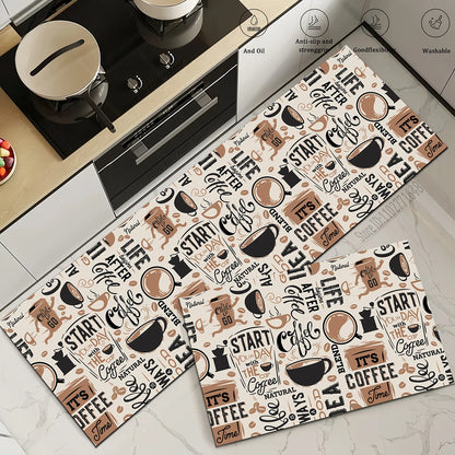 Coffee Kitchen Corner Waterproof Non-slip Rug Quality Washable Absorbent Long Floor Mat Bedroom Hallway Entrance Doormat Carpet