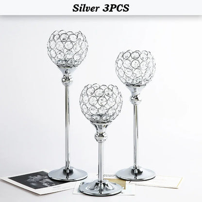 Crystal Candle Holder Modern Tealight Candlestick Home Christmas Party Candle Stand Wedding Dinning Table Centerpiece Decoration