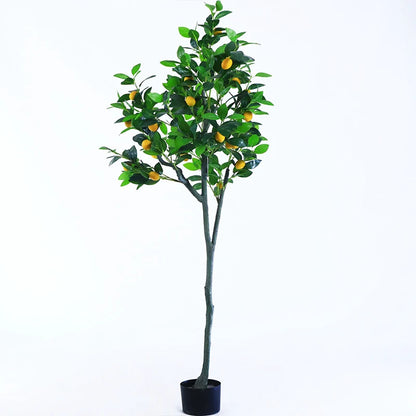 Artificial Lemon Simulation Plant, Plastic Bonsai, Potted Plant, Indoor Decoration, Living Room, Home