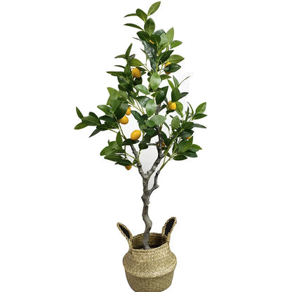 Artificial Lemon Simulation Plant, Plastic Bonsai, Potted Plant, Indoor Decoration, Living Room, Home
