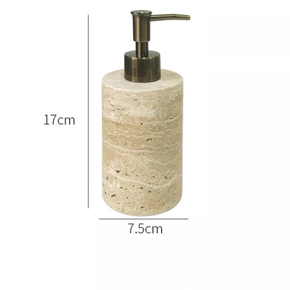 Luxury Travertine Bathroom accessories Toothbrush Holder Soap Dispenser Dish Natural Marble Home Modern Decoration