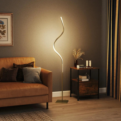 Modern Adjustable LED Floor Lamp with Dimmable Brightness Levels Standing Light for Living Room for bedroom Gold Finish