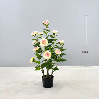 Simulation camellia tree camellia artificial green plant potted home decoration floor plant