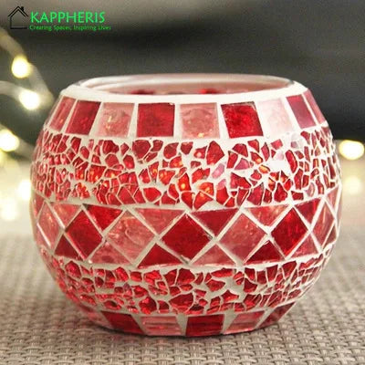 Rainbow Empty Candle Jars DIY Homemade Candle Container Glass Mosaic Jars for Candles Holder Vessel Storage