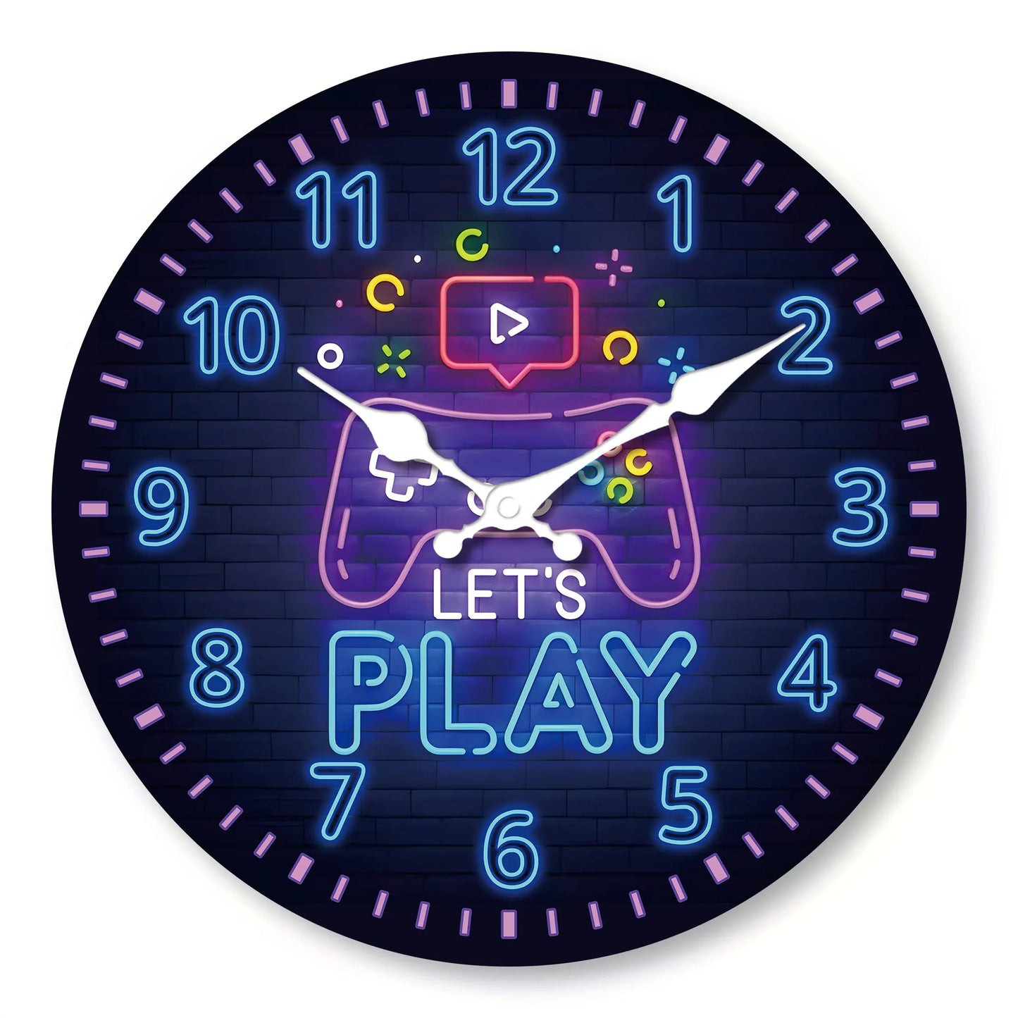 Creative game handle wooden wall clock, modern design silent wall clock, living room, dining room decoration, home decoration