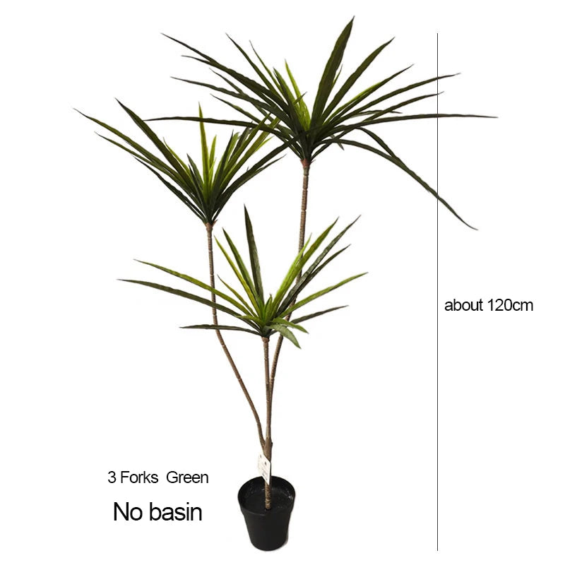 90-120cm Large Artificial Dracaena Plants Tropical Potted Tree Fake Plastic Palm Leaves Cycas Plant For Home Garden Indoor Decor