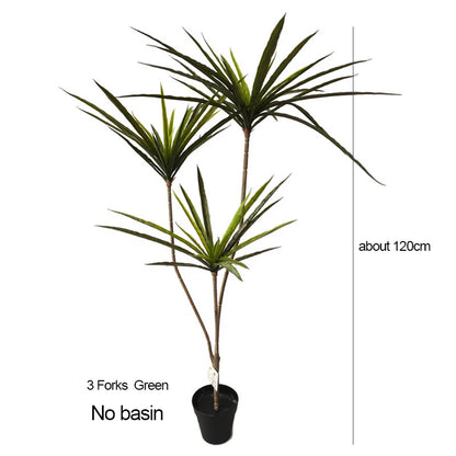 90-120cm Large Artificial Dracaena Plants Tropical Potted Tree Fake Plastic Palm Leaves Cycas Plant For Home Garden Indoor Decor