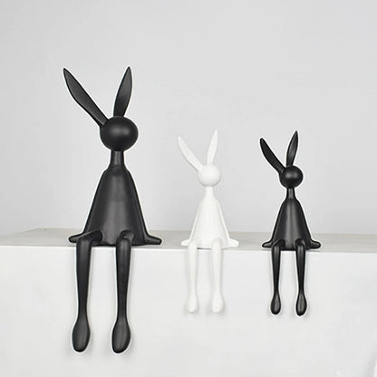 ERMAKOVA Nordic Home Decorate Figurines for Interior Gift Rabbit Statue Christmas Room Decor Abstract Art Sculpture Desk