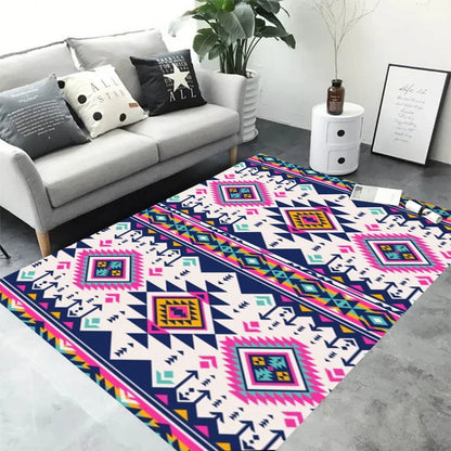 Nordic Style Orange Geometry Large Living Room Carpet Modern Decoration Bedroom Soft Non-slip Carpet Large Area Sofa Side Rug