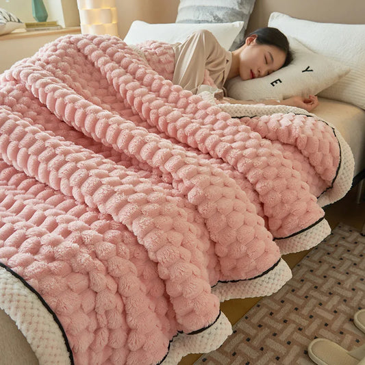 Turtle Velvet Fall Fluffy Throw Blanket Double Single Bed Blankets Autumn Warm Soft Pink Blanket Queen Size Bed Manta Para Sofa