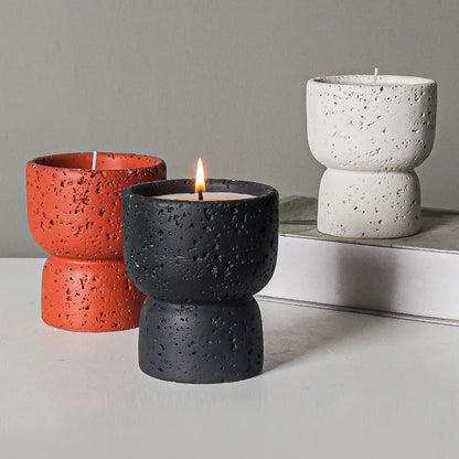 European style simple cement household scented candle empty cup diy high appearance level crafts indoor candlestick decoration