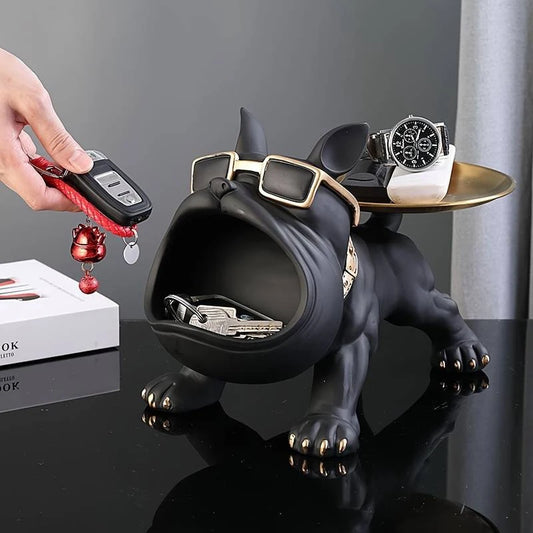 Bulldog Key Storage Ornament Living Room Shoe Cabinet Entryway Tray Housewarming Gift Holiday Decoration