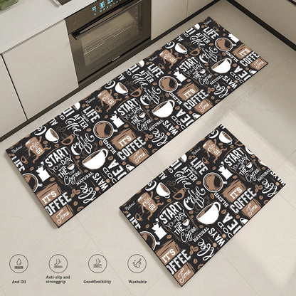 Coffee Kitchen Corner Waterproof Non-slip Rug Quality Washable Absorbent Long Floor Mat Bedroom Hallway Entrance Doormat Carpet