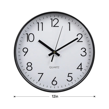 Voltsify 12 Inch Non-Ticking Battery Operated Wall Clock for Living Room, Bedroom, or Office