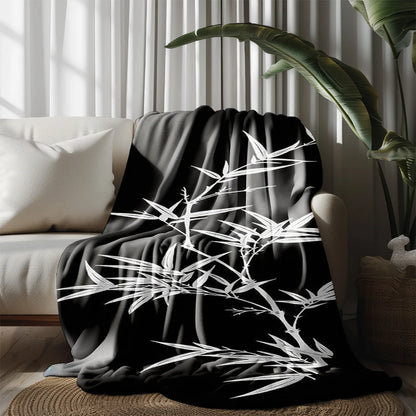 Blue Floral Pattern Microfiber Flannel Cover Blanket Bedroom Living Room Sofa Soft And Comfortable Home Decoration
