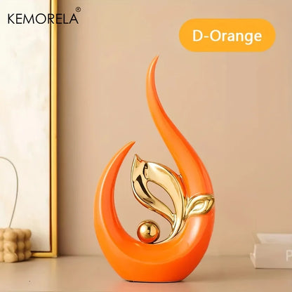 Ceramic Statue Nordic Creative Light Luxury Living Room Decoration Sculptures and Figurines Office Desk Accessories Room Decor