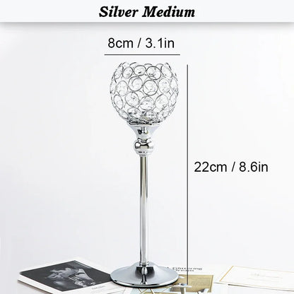Crystal Candle Holder Modern Tealight Candlestick Home Christmas Party Candle Stand Wedding Dinning Table Centerpiece Decoration