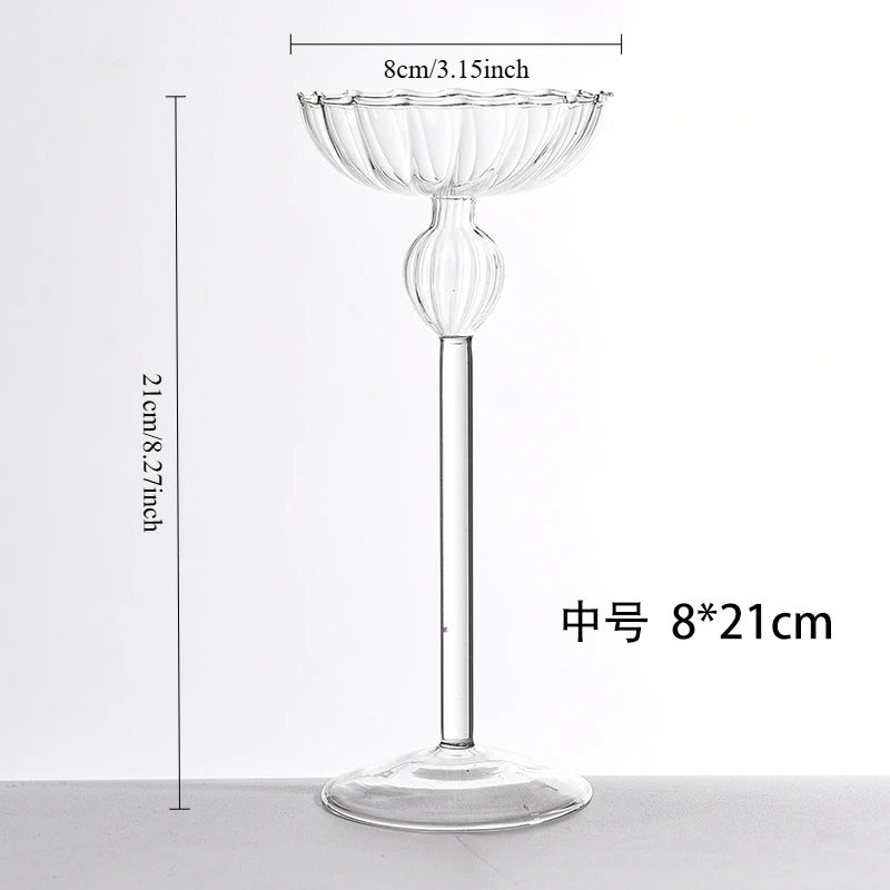 European high foot striped candlestick home decoration decoration wedding articles Romantic candlelight dinner candlestick props