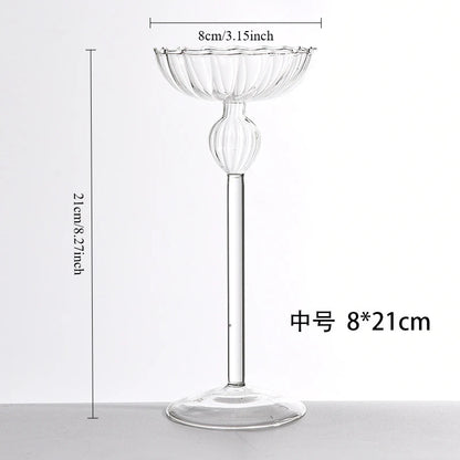 European high foot striped candlestick home decoration decoration wedding articles Romantic candlelight dinner candlestick props