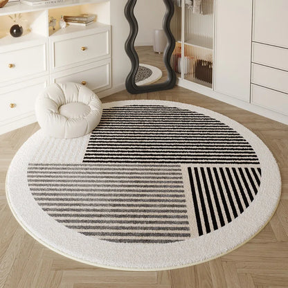 VIKAMA Round Carpet Living Room Bedroom Rug High-End Feeling Makeup Table Cloakroom Rug Chair Floor Mat Home Decoration