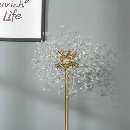 160cm Dandelion Crystal Floor Lamp with Foot Switch Stylish Home Lighting Decor Modern Design for Living Room Bedroom