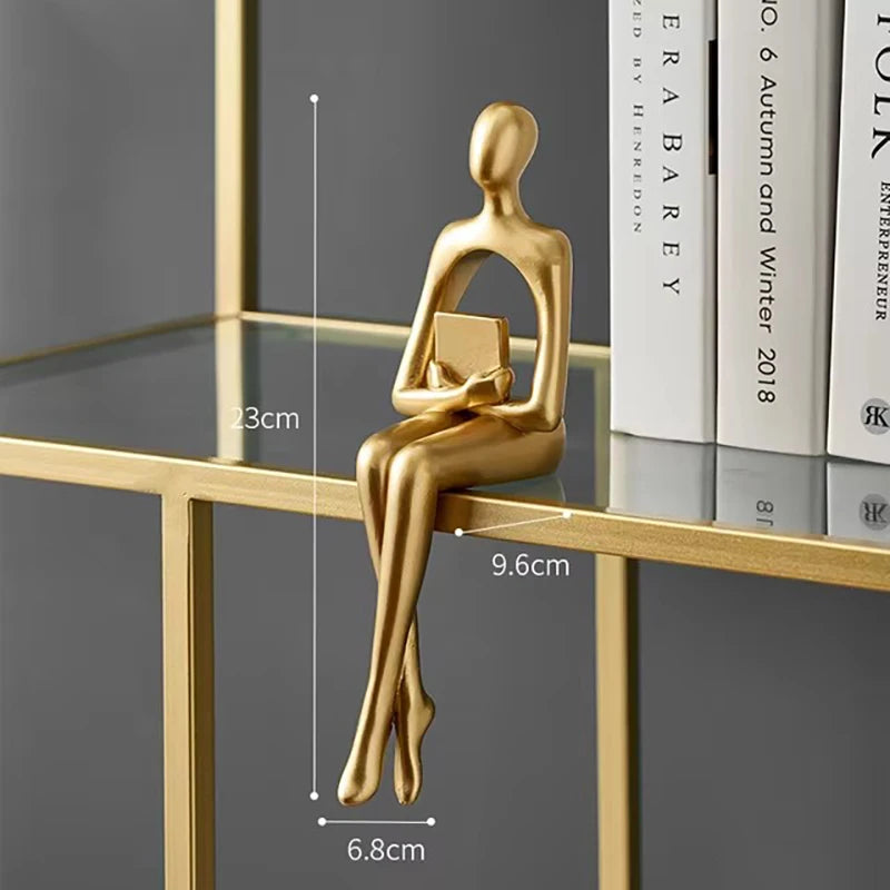 Light Luxury Human Body Art Ornament Decorate Abstract Resin Creative Golden Arts And Crafts Home Office Business Originality
