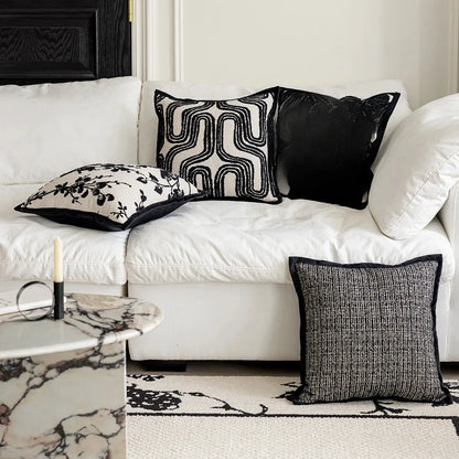 45x45cm Black Throws Pillow Cover Nordic Modern Minimalist Cushion Cover Pillowcase for Living Room Decoration Couch Home Decor
