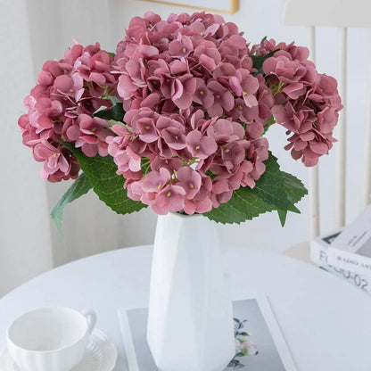 Artificial Flowers Silk Hydrangea Bride Bouquet Wedding Home New Year Decoration Accessories for Vase Plants Arrangement