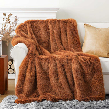 Battilo Fluffy Soft Blankets Luxury Fur blanket for Bed Sofa Mink Faux Fur Throw and Blankets Large Warm Blanket for Home Decor
