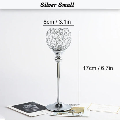Crystal Candle Holder Modern Tealight Candlestick Home Christmas Party Candle Stand Wedding Dinning Table Centerpiece Decoration