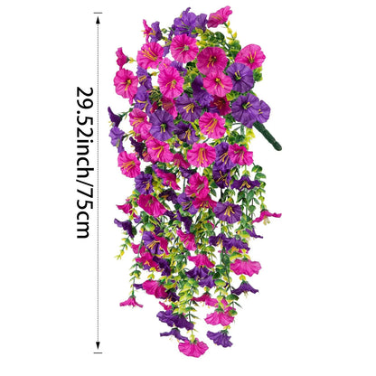 1-10pcs UV-Resistant Artificial Morning Glory& Eucalyptus Hanging Wall Door Decoration For Home Garden Wedding Versatile Outdoor