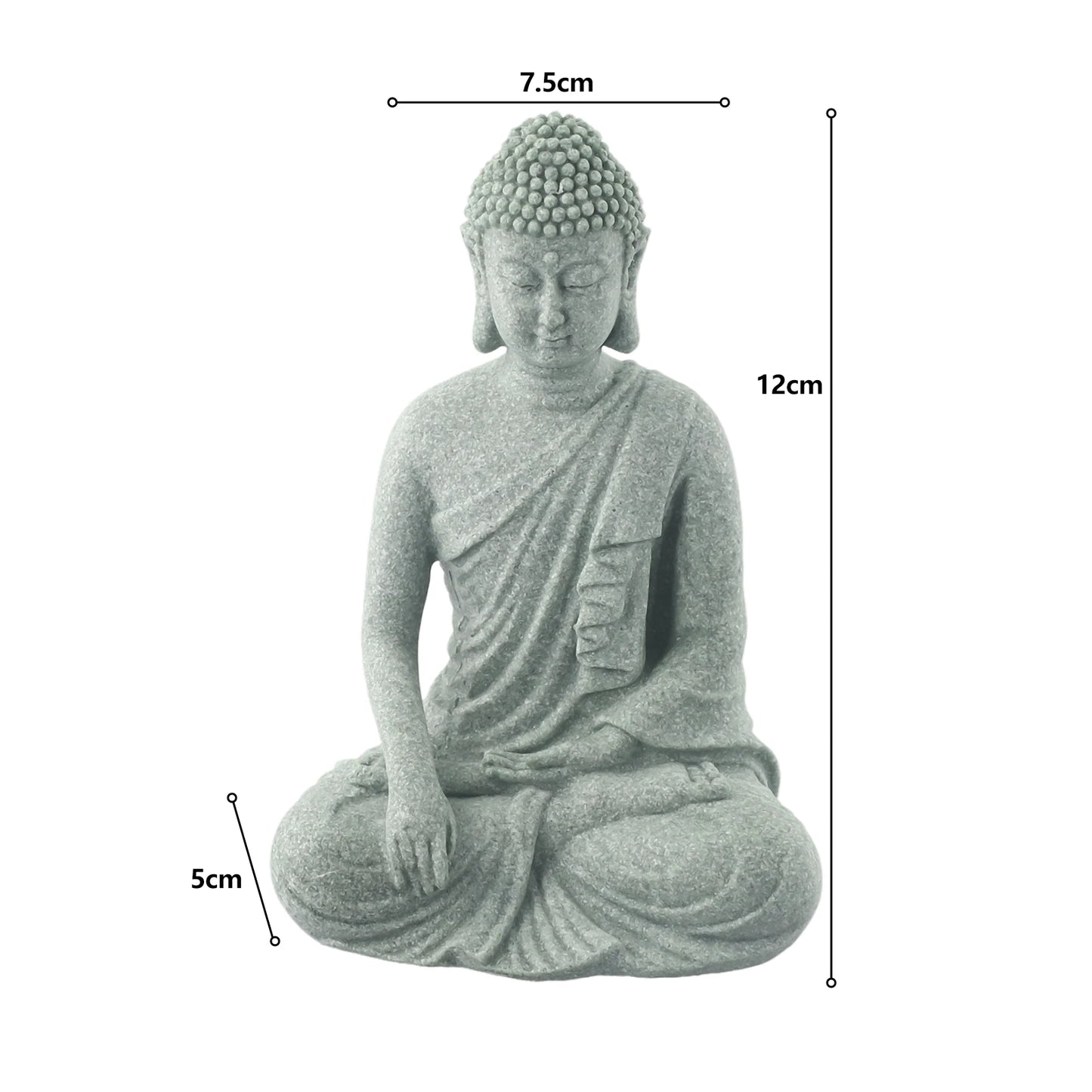 Garden Ornament Sitting Buddha Resin Stone Zen Effect Outdoor Indoor Statue Buddhist  Garden Fish Tank Decoration Sitting Buddha