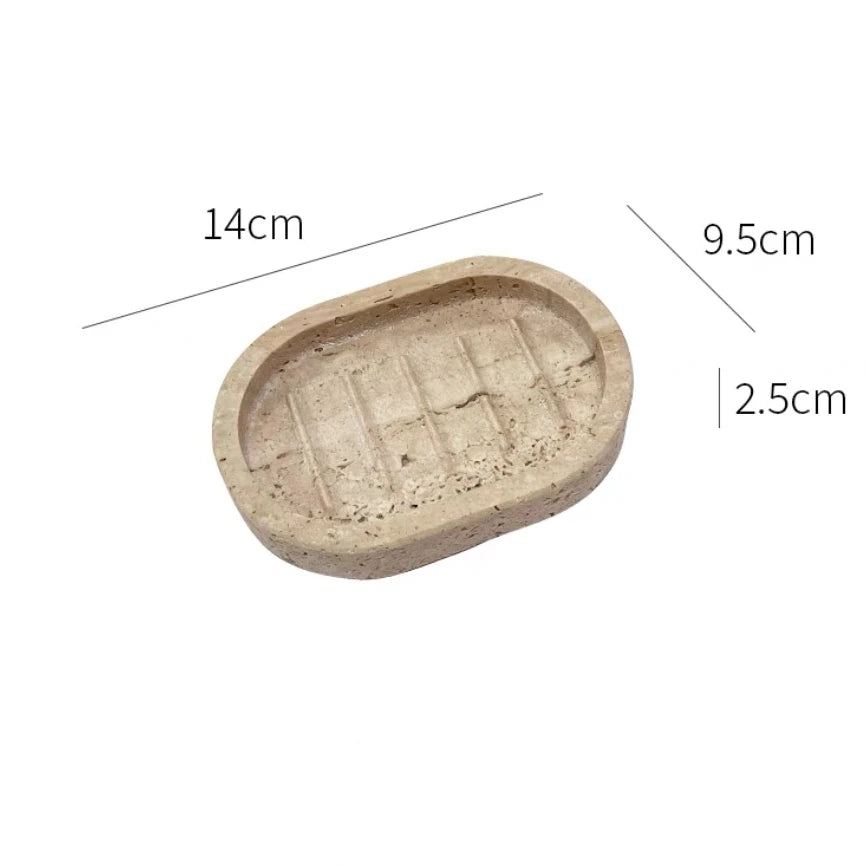 Luxury Travertine Bathroom accessories Toothbrush Holder Soap Dispenser Dish Natural Marble Home Modern Decoration