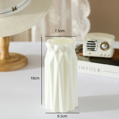 Unbreakable Vase for Flowers Ceramic Look Plastic Vase for Home Decor Living Room Table Wedding Party Living Room Decor Ornament