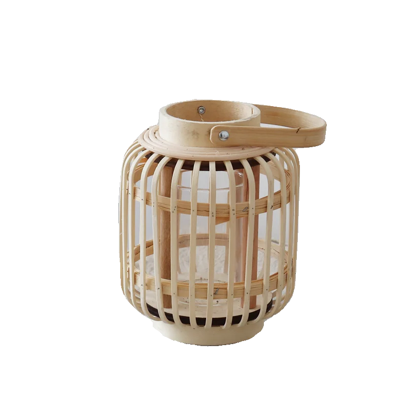 Modern Bamboo Woven Flower Vase Home Decorative Centerpiece Tabletop Ornament for Living Room Bedroom Study Sample Room