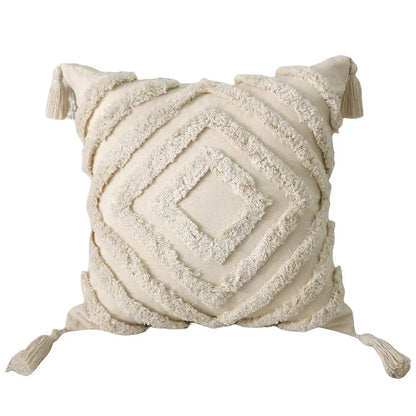 Cotton Tufted Cushion Cover With Tassel Retro Living Room Decorative Pillow Cover For Sofa Home Decor 30x50,45x45cm Pillowcase