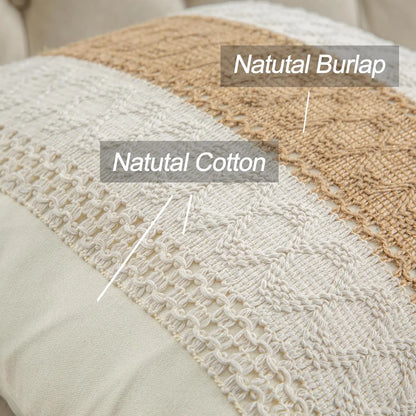 45X45cm(18x18inch)  Cotton & Burlap Throw Pillow Covers Boho Farmhouse Textured Striped Woven Cushion Covers For Bed Sofa Shop