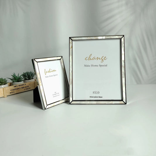 Modern Luxury Fashion Natural Shell Metal Picture Frame Home Decoration Pieces