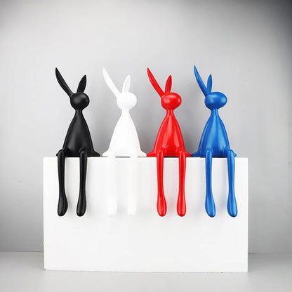 ERMAKOVA Nordic Home Decorate Figurines for Interior Gift Rabbit Statue Christmas Room Decor Abstract Art Sculpture Desk
