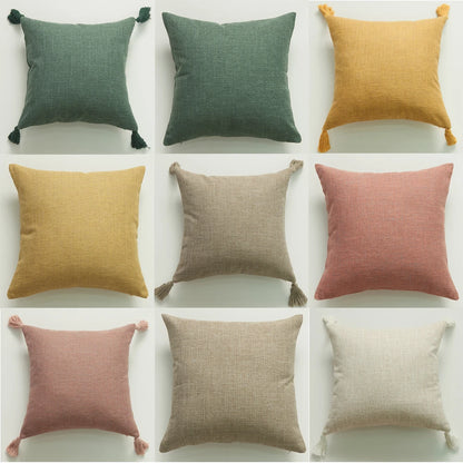 Cushion Cover Pillow Cover Decorative Yellow Linen Home Sofa Pillow Cover For Living Room Car Bedroom Pillowcase