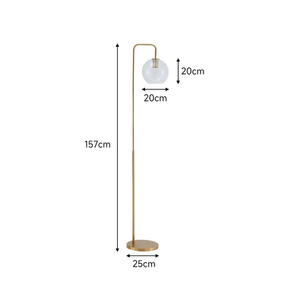 KOMORE Luxurious Floor Lamp with Frosted Glass Lampshade for Living Room Office, Bedroom, Hallway, Porch