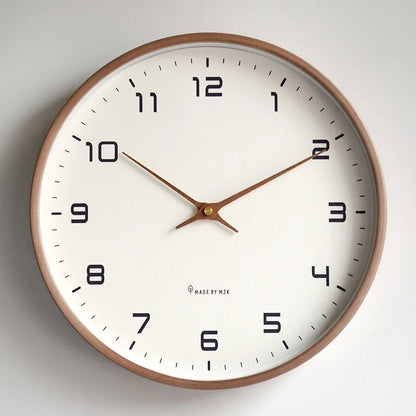 Nordic Solid Wood Wall Clock Living Room Household Clock Decoration Silent Clock Japanese Modern Light Luxury Creative Clock