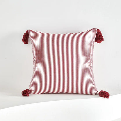 Classical Striped Cushion Cover 45x45cm Hawthorn Red Ivory Recycle Polyester Fabric Pillow Cover Indoor Outdoor Home Decoration