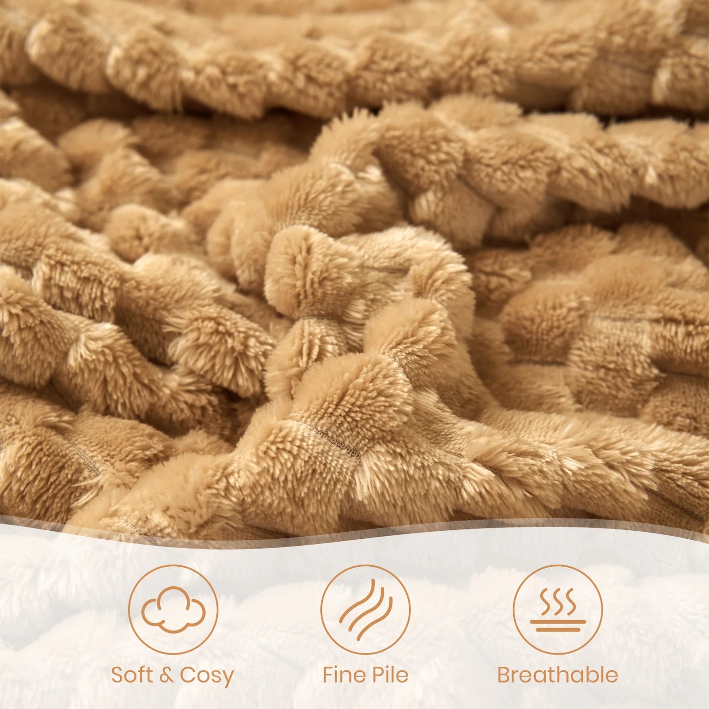 Good Nite Fleece Throw Blanket - Soft Plush & Warm Cozy White Blanket for Bed, Couch & Sofa Chair