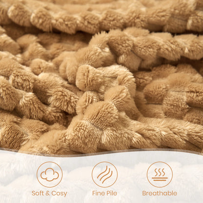 Good Nite Fleece Throw Blanket - Soft Plush & Warm Cozy White Blanket for Bed, Couch & Sofa Chair