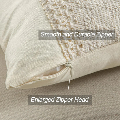 45X45cm(18x18inch)  Cotton & Burlap Throw Pillow Covers Boho Farmhouse Textured Striped Woven Cushion Covers For Bed Sofa Shop