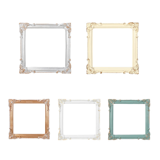 Ruimou 5Pcs Multi-Color Mini Retro Resin Photo Frame Square Wall Hanging Photo Frame For DIY Party Decoration Etc