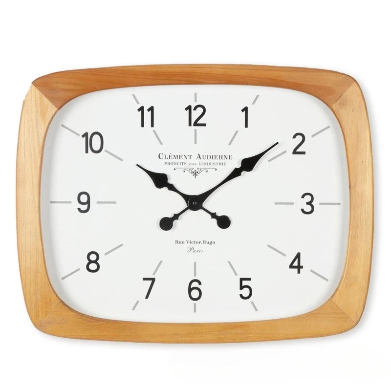 Home Decor Wooden Cream Wind Wall Clock Living Room Decoration Desktop Clock Vertical Clock Ornament